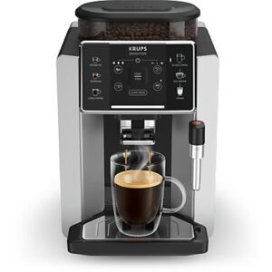 Cafetera superautomática - Krups Sensation C90 EA910E10, 1450 W, 15 bar, 1.7 L, 6 programas, 2 tazas, Barista Inside Technology, Autolimpieza, Plata