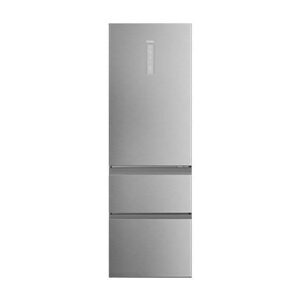 Frigorífico combi - Haier 3D 60 Series 5 HTW 5618CNMG, No Frost, 185 cm, 360 l, Motor Inverter, Wi-fi, Plata