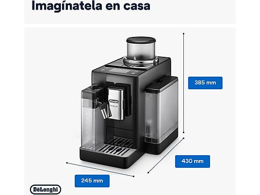 ASSET_MMS_134410846-1 Cafetera superautomática - De'Longhi Rivelia EXAM440.55.B, 1450W, 19bar, Molinillo integrado, LatteCremaHot, Depósito leche, Táctil, 16 recetas, Negro