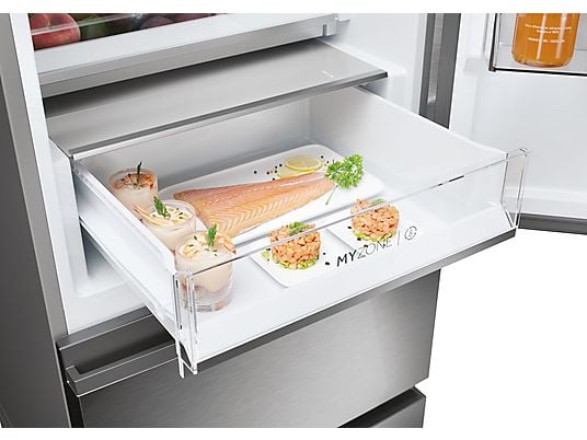 ASSET_MMS_140655015 Frigorífico combi - Haier 3D 60 Series 5 HTW5620CNMG, No Frost, 205 cm, 414 l, My Zone, Direct Access, Inox