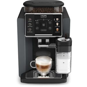 Cafetera superautomática - Krups Sensation Milk EA912B, 15 bar, 1450 W, 1.7 L, 6 modos, 2 tazas, Depósito de leche 0.3 L, Táctil, Gris