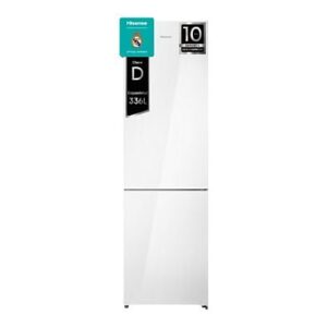 Frigorífico combi - Hisense RB440N4GWD, No Frost, 200.4 cm, 336 l, Multi Airflow, Cristal Blanco