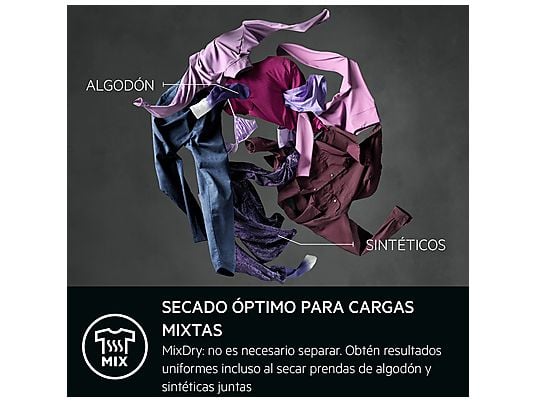 ASSET_MMS_166573715-2 Secadora bomba de calor - AEG TR719G4PB, 9 kg, 10 programas, MixDry, Display LED, Blanco