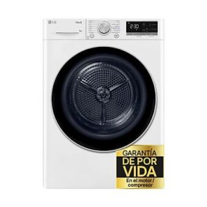 Secadora bomba de calor - LG RH90V9AV3N, 9 kg, 14 programas, Eco Hybrid™, ThinQ™, Blanco